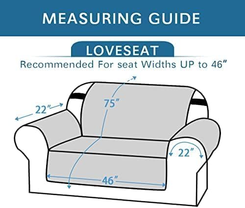 H.VERSAILTEX 100% Waterproof Sofa Slipcover Washable Loveseat Cover for 2 Cushion Cover Non-Slip Furniture Protector with Puppy Paw Silicone Backing Couch Cover for Pets Dogs (Loveseat, Black) - Image 3