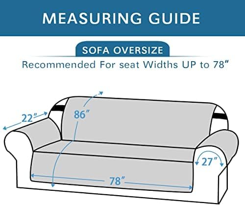 H.VERSAILTEX 100% Waterproof Sofa Slipcover Washable Sofa Cover Non-Slip Couch Cover for 3 Cushion Cover Furniture Protector for Pet Couch Cover with Puppy Paw Silicone Backing (XL Sofa, Stone Blue) - Image 3