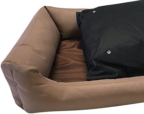 Tough Durable Oxford Waterproof Fabric Covered 2-Piece Polyester Filling Pillow Pet Bed for Small to Extra Large Dog (48x30 inches, Brown) - Image 2