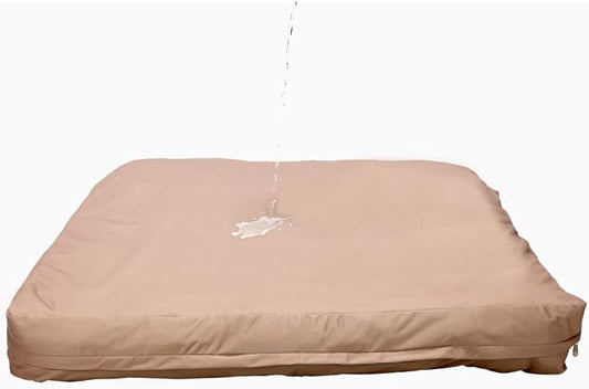 Dog Bed Cover – Waterproof Cover for Dog Bed – Heavy Duty, Machine Washable Zippered Liner – Durable, USA-Made Fabric for Pets – Ideal Pet Bedding Protector for Accidents and Messes - XL (Tan) by 4Knines