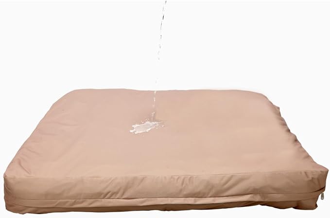 Dog Bed Cover – Waterproof Cover for Dog Bed – Heavy Duty, Machine Washable Zippered Liner – Durable, USA-Made Fabric for Pets – Ideal Pet Bedding Protector for Accidents and Messes - XL (Tan) by 4Knines