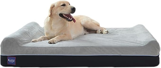 Laifug Orthopedic Dog Beds for Large Dogs,7" Memory Foam Dog Beds,Durable Water Proof Liner Removable and Washable, Nonskid Bottom, Slate Grey 50"x36"x10" by Laifug