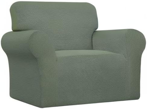 Easy-Going Stretch Oversized Chair Slipcover with Arm Washable Greyish Green - Image 8