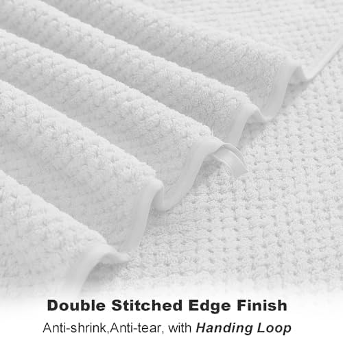 Smuge Bath Towel Set, 4-Piece 35x70 Inches, Extra Large Microfiber Bath Towels, Quick Dry, Lightweight, Soft, Highly Absorbent, White - Image 6