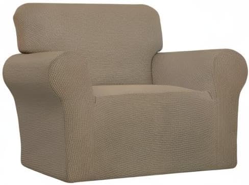Easy-Going Stretch Oversized Chair Slipcover with Arm Washable Tan | 1-Piece Large chair covers armchair Furniture Protector for Living Room chair and a half cover Soft For Kids, Pet. - Image 9
