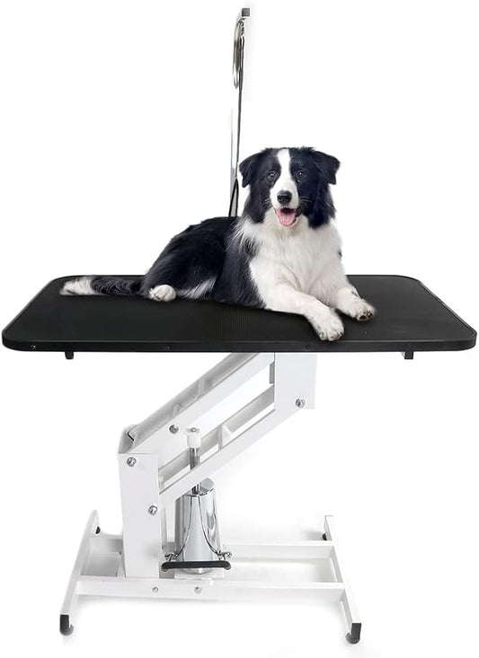 Bonnlo 42.5 inch Hydraulic Dog Grooming Table, Professional Heavy Duty Grooming Table for Dogs, Trimming Table Drying Table w/Arm/Noose by Bonnlo