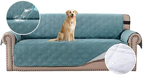 H.VERSAILTEX 100% Waterproof Sofa Slipcover Washable Sofa Cover Non-Slip Couch Cover for 3 Cushion Cover Furniture Protector for Pet Couch Cover with Puppy Paw Silicone Backing (XL Sofa, Stone Blue) by HVERSAILTEX