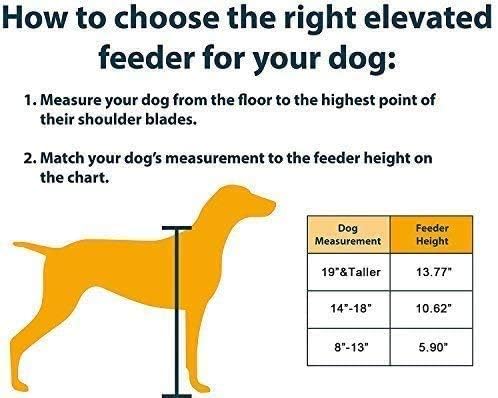 Elevated Dog Bowls Raised Pet Feeder Cat Food Water Diner Stand Set | W/ 2 Removable Stainless Steel Bowls for Medium-Sized Dogs 10.62" in Height Protect Your Pets' Spine - Image 8