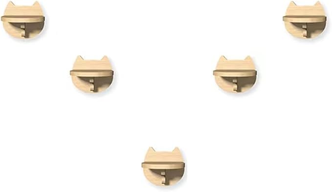 SHENGOCASE 6.7" x 7.5" Solid Wood Wall Mounted Cat Steps, Cat Wall Furniture Shelves Stairs Perch - Image 6