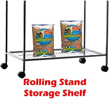 64" Extra Large Wrought Iron Side Nesting Box Doors Flight Breeding Canary Parakeet Cockatiel Lovebird Finch Bird Cage Easy Clean Pull Out Tray with Removable Rolling Stand - Image 9