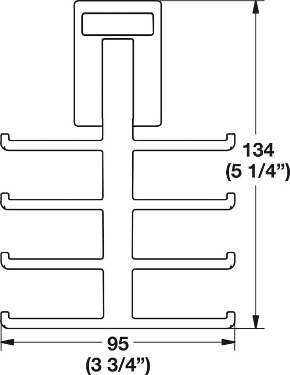 TAG Hardware Premium Space Saving Eight Tie Storage Hook Cleat Mount Organizer Rack for Home and Business (Slate) - Image 4
