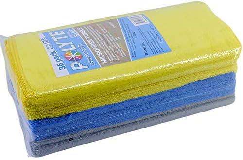 POLYTE 300 GSM Multipurpose Microfiber Cleaning Towel, 16x16 in, 36 Pack | Lint Free, Quick Dry - Image 6