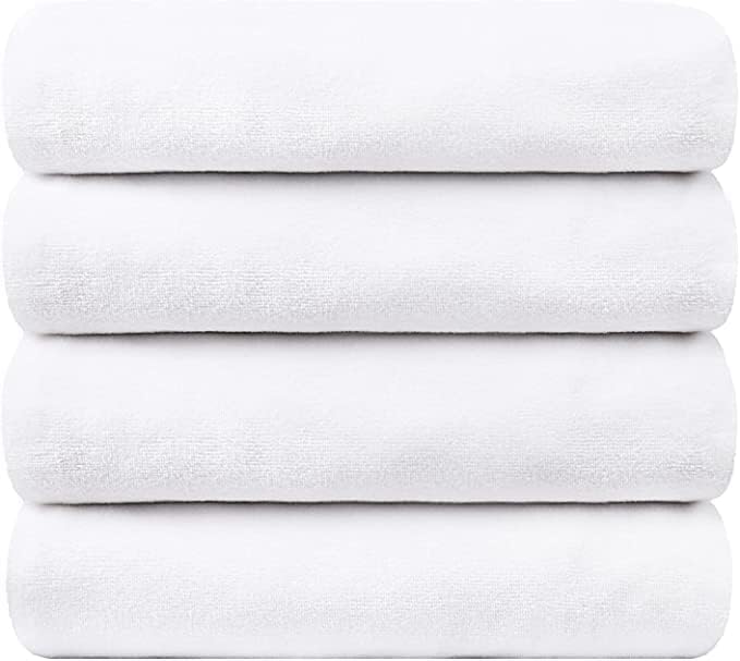JML Microfiber Bath Towel Set, 4 Pack, 27" x 55", White | Soft, Super Absorbent, Fast Drying for Swimming, Pool, Salon Hair Wrap - Image 2