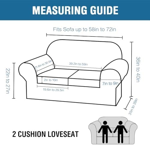 H.VERSAILTEX Real Velvet Plush 3 Piece Stretch Sofa Covers Couch Covers for 2 Cushion Couch Loveseat Covers Width Up to 72 Inch Feature Thick Soft Stay in Place (Medium Sofa, French Oak) - Image 2