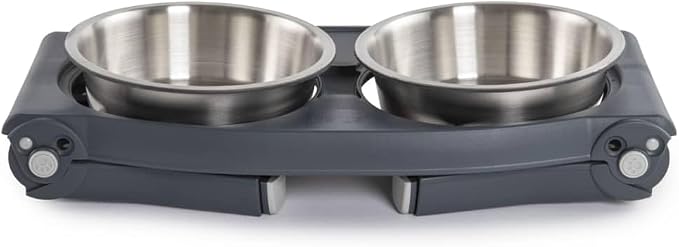 Dexas Pets Adjustable Height Double Pet Feeder with Stainless Steel Bowls - Image 3