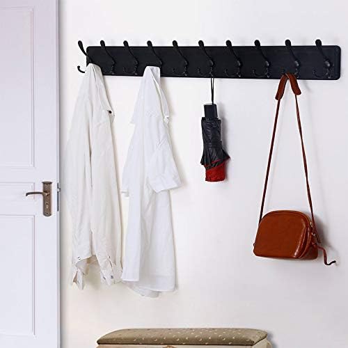 Dseap Coat Rack Wall - Heavy-Duty 38-1/4" Long, with Reinforced 10 Custom Tri-Hooks, Solid Wood Wall Hanger for Coats Hat Jackets - Rustic Farmhouse Entryway Hallway Storage, Black - Image 8