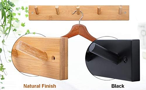 WEBI Coat Rack Wall Mounted,Coat Hanger Wall,16" Hole to Hole,Coat Hooks Wall Mount,Hook Rack Peg Rail,5 Hooks for Hanging Jacket,Hats,Clothes,White - Image 3