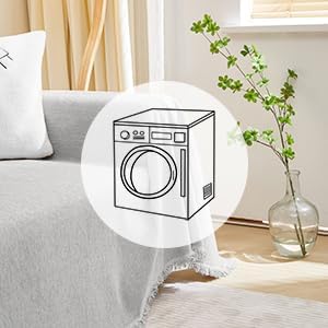 MEETSKY Sectional Couch Covers for Dog Chenille Sofa Cover, Washable Couch Cover for 3 Cushion Couch Sofa Pet Couch Furniture Protector, Light Grey Jacquard Sofa Slipcover with Tassel - Image 6