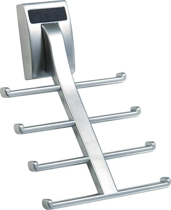 TAG Hardware Premium Space Saving Eight Tie Storage Hook Cleat Mount Organizer Rack for Home and Business (MATT Aluminum) by HardwareforHomeBusiness