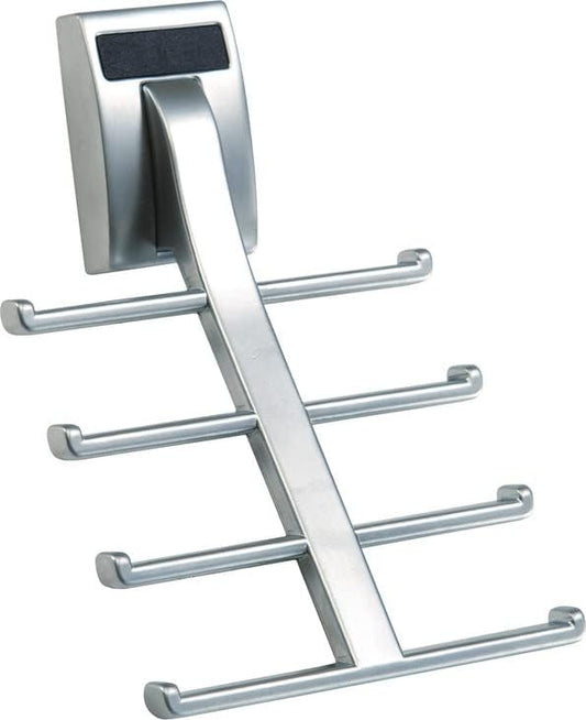 TAG Hardware Premium Space Saving Eight Tie Storage Hook Cleat Mount Organizer Rack for Home and Business (MATT Aluminum) by HardwareforHomeBusiness