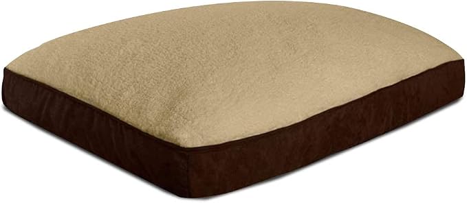 Floppy Dawg Medium Dog Bed Replacement Cover. Removable and Machine Washable Cover for Mattress and Rectangular Pillow Beds. 30L x 19W. Brown with Beige Top - Image 3