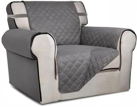 PureFit Reversible Chair Sofa Cover Dog Couch Covers for Sofa, 25.5 in | Gray/Gray, Water Resistant Couch Protector, Washable Pet Couch Cover with Non Slip and Elastic Straps For Kids - Image 8