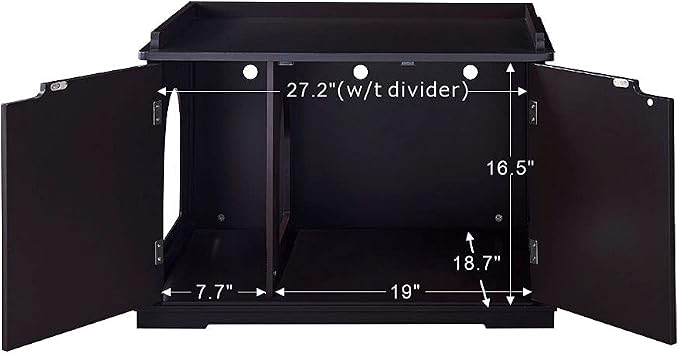 unipaws Cat Litter Box Enclosure Furniture, Hidden Litter Box Cover | Cat Washroom, Cabinet for Large Cat, Dog Proof Cat Litter Boxes, Hideaway Litter Box, Cat House - Image 6