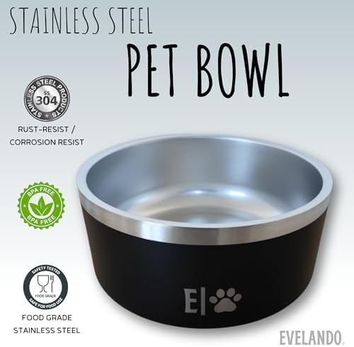 Pack 3 Dog Food Bowls Premium Stainless Steel 2×32oz & 1×64oz Non-Slip BPA-Free (Set 3) 2 Medium & 1 Large Pet Food and Water Bowls - Image 5