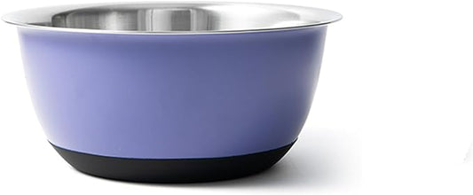 Fox Run Stainless Steel Mixing Bowl, 6.25 Quart Purple Mixing Bowl | Non-Skid Base For Easy Mixing | Cute Purple Design | Double Wall Stainless Steel Mixing Bowl For Temperature Retention by foxrunbrands