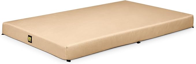 K9 Ballistics Tough Ripstop Orthopedic Crate Bed, 35 x 22, Tan | Durable Kennel Pad with Washable Cover for Puppies & Medium Dogs, Fits 36" Wire Crate by K9Ballistics