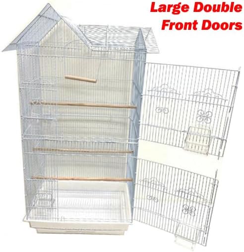 37-inch Portable Hanging Medium Flight Bird Cage for Cockatiel Sun Quaker Parakeet Green Cheek Conure Parrotlet Finch Canary Budgie Lovebird Small Parrot Travel Bird Cage - Image 3