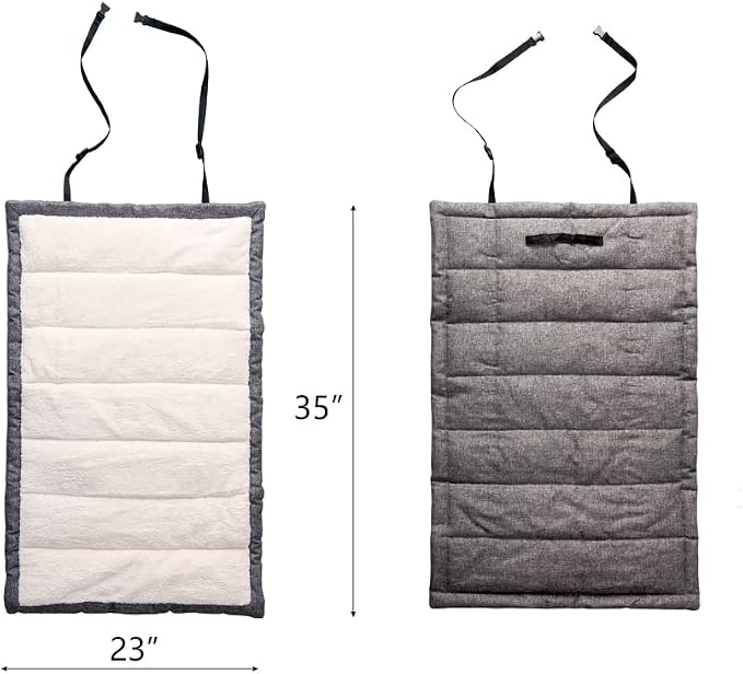 Travel Dog Bed, Rollup Crate Mat, Kennel Pad, Pet Camping Gear with Carry Handles for Medium Dog or Cat, Super Soft, Machine Washable, 36 * 23” Grey - Image 6