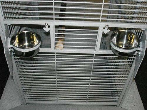 Extra Large Wrought Iron Open/Close Play Top Bird Parrot Cage, Include Metal Seed Guard Solid Metal Feeder Nest Doors Overall Dimensions: 35.25" Wx29.5"x62"H(with Seed Skirt) - Image 9