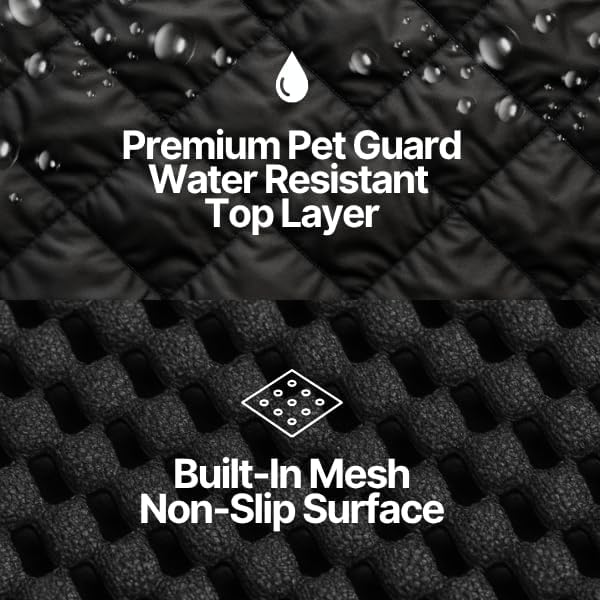 Formosa Covers Deluxe Quilted and Padded Dog Car Back Seat Cover with Non-Slip Back Best for Car Truck and SUV - Travel with Your Pet Mess Free - Universal Fit 56"x94", Black - Image 4
