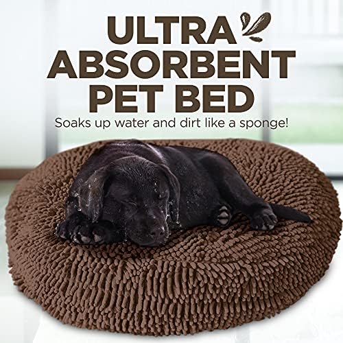 Soggy Doggy Super Snoozer Round Dog Bed, Dark Chocolate, XL 42"x42"x7" | Removable, zip-off washable cover; plush round design; for small to large breeds; car & living room use - Image 6