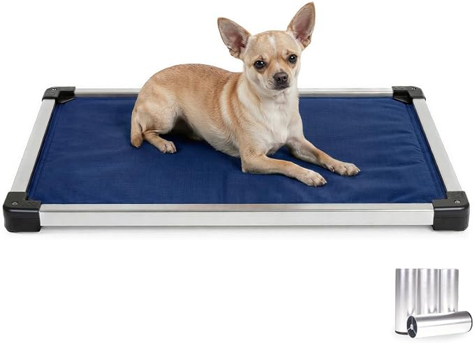 K9 Ballistics Chew Proof Armored Padded Dog Crate Bed, Virtually Indestructible, Legs Included (Blue Quartz, Small (29" L x 18" W x 4.5" H)) by K9Ballistics