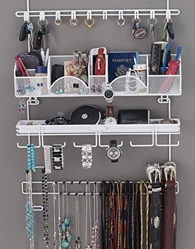 Men’s Over the Door/Wall Hanging Closet Tie and Belt Organizer Rack # 9300 in White 43 Hooks for Men’s Organization Patented - Image 6