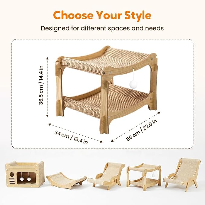 2026 New Cat Recliner Scraper Board, Large 2 in 1 Cat Recliner Scratch Board, Durable Cat Scratching Pad Cat Scratcher Bed Cardboard Cat Scratchers for Indoor Cats (C) - Image 2