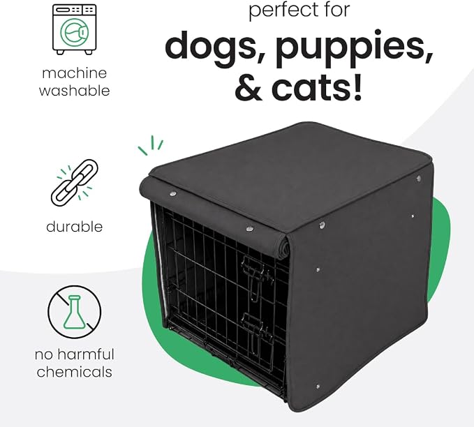 Molly Mutt I'm a Realist Dog Crate Cover, 100% Cotton Canvas Cover with 2 Roll-Up Panels, Ideal for Dog or Cat Crate, Durable, Washable, and Free of Harmful Chemicals, 36" x 23" x 25" - Image 3