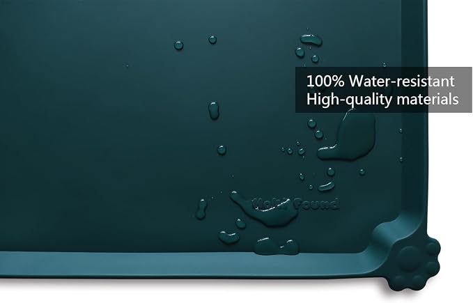 Hoki Found XX-Large Silicone Non Slip Pet Dog Cat Bowl Mats - Placemat for Feeding - Waterproof for Carpet - Dark Cedar - Image 3
