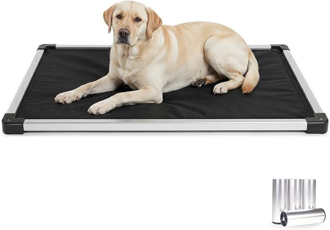 K9 Ballistics Chew Proof Armored Padded Dog Crate Bed, Virtually Indestructible, Legs Included (Obsidian Black, Large (41" L x 27" W x 5" H)) by K9Ballistics