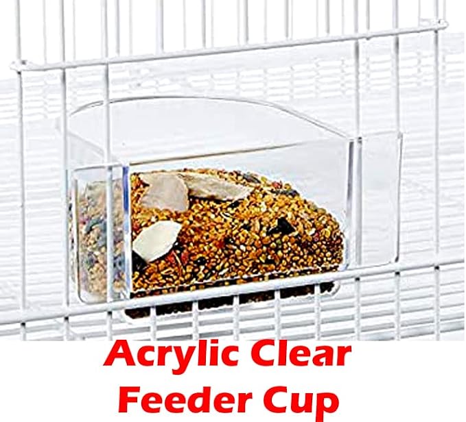 Combo Sturdy Wrought Iron Breeding Double Stacker Center Divided Breeder Bird Flight Double Rolling Cage with Side Breeding Nest Box Doors Lockable Rolling Wheels - Image 8