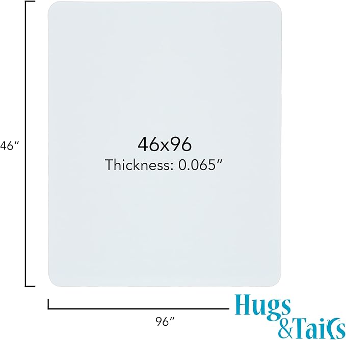 Under Pet Cage Mat for Bird Cages, Reptile Aquariums, Dog Kennels, Water-Resistant Pad for Hard Floors and Surfaces, 46 Inches x 96 Inches, Clear - Image 2
