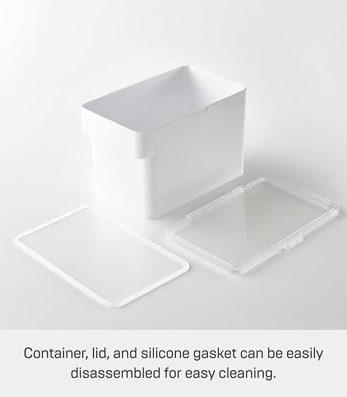 YAMAZAKI Home Tower Airtight Pet Food Storage Container - Cat And Dog Food Holder Bin With Transparent Lid And Handle - Medium - Polypropylene - 8 Lbs., 1.6 Gallons, 6 Quarts,White - Image 6