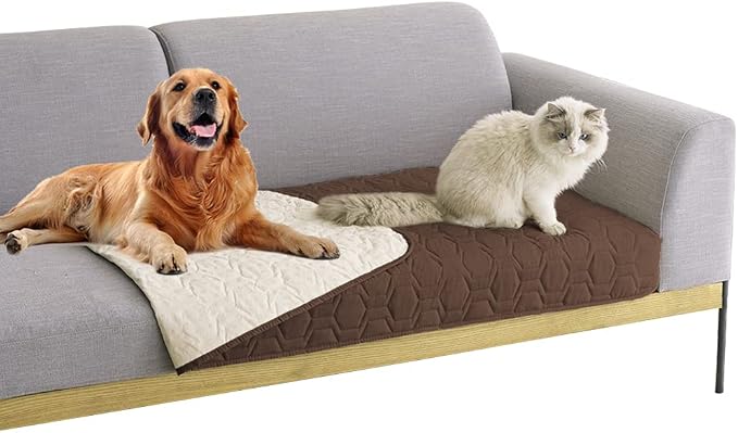 Tcksstex Waterproof and Anti-Slip Dog Bed Cover and Pet Blanket Sofa Pet Bed Mat car Incontinence Mattress Protectors Furniture Couch Cover for Most Cats Dogs, Pets（30x70-Chocolate） by TcksstexFauxFurDogBedCover