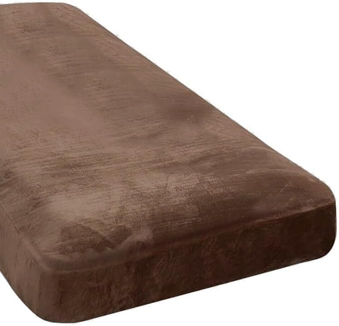 H.VERSAILTEX Velvet Stretch Individual Chaise Cover Sectional Couch Covers for L Shaped Sofa Both Left/Right Furniture Protector Seat Cushion Sofa Cover (1 Piece Chaise Cover, Caramel) by HVERSAILTEX