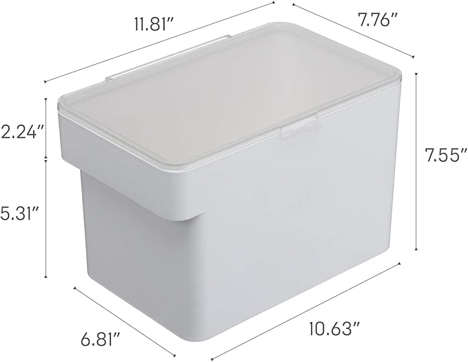 YAMAZAKI Home Tower Airtight Pet Food Storage Container - Cat And Dog Food Holder Bin With Transparent Lid And Handle - Medium - Polypropylene - 8 Lbs., 1.6 Gallons, 6 Quarts,White - Image 8