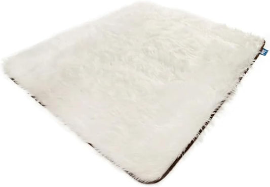 PupProtector Waterproof Throw Blanket for Dogs and Cats, Pet Blanket Cover for Couches, Sofas, Beds, Car Seats, Furniture, Calming Soft Faux Fur, Polar White, Original (60" L x 50" W) by PAWBRANDS