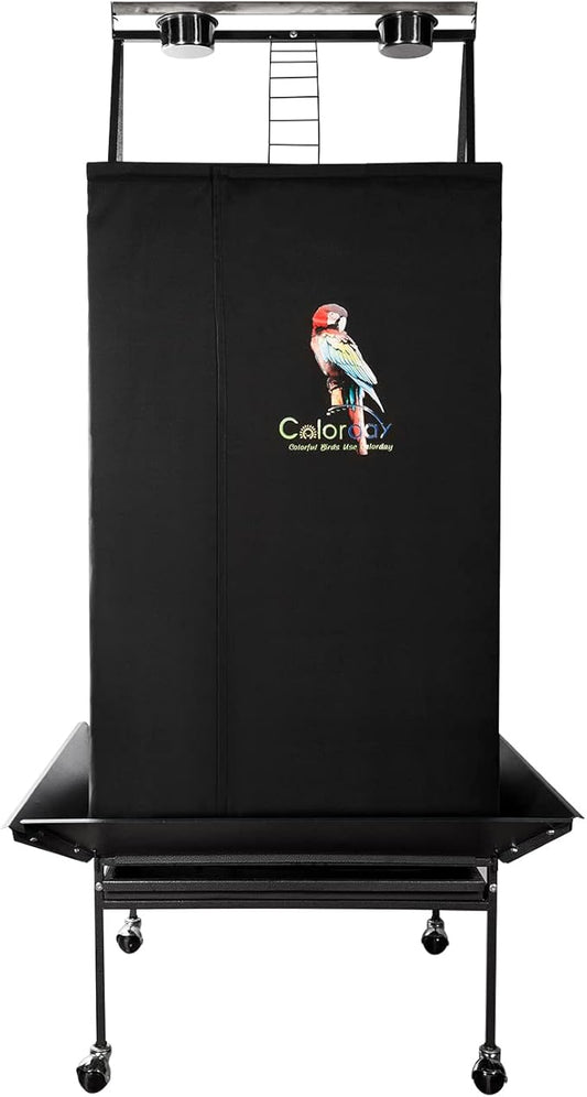 Colorday Good Night Bird Cage Cover for Large Bird Cage with Play Top (Patented), Black 68" by Colorday