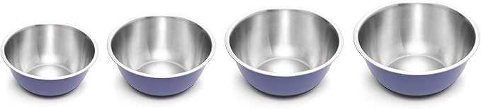 Fox Run Stainless Steel Mixing Bowl, 6.25 Quart Purple Mixing Bowl | Non-Skid Base For Easy Mixing | Cute Purple Design | Double Wall Stainless Steel Mixing Bowl For Temperature Retention - Image 2